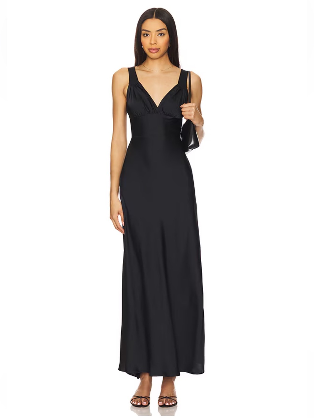 WeWoreWhat Ruched Cup Slip Maxi Dress in Black